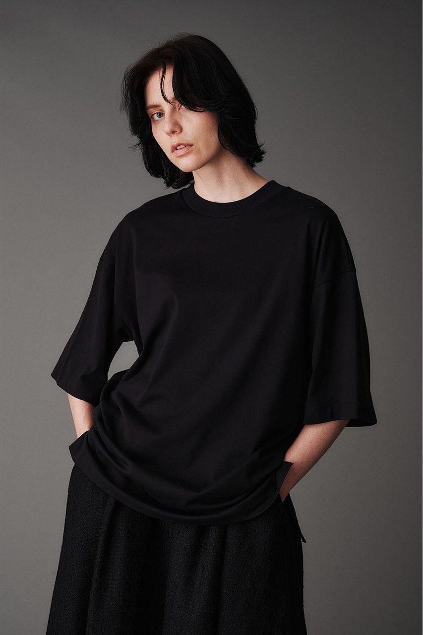【オブリオ/AUBRIOT】のコットン天竺 ボクシーTシャツ 人気、トレンドファッション・服の通販 founy(ファニー) 　ファッション　Fashion　レディースファッション　WOMEN　トップス・カットソー　Tops/Tshirt　シャツ/ブラウス　Shirts/Blouses　ロング / Tシャツ　T-Shirts　カットソー　Cut and Sewn　ショート　Short　ジャージ　Jersey　スマート　Smart　スリーブ　Sleeve　スーピマ　Supima　フィット　Fit　フォルム　Form　ベーシック　Basic　リラックス　Relax　other-8|ID: prp329100004116897 ipo3291000000031410300