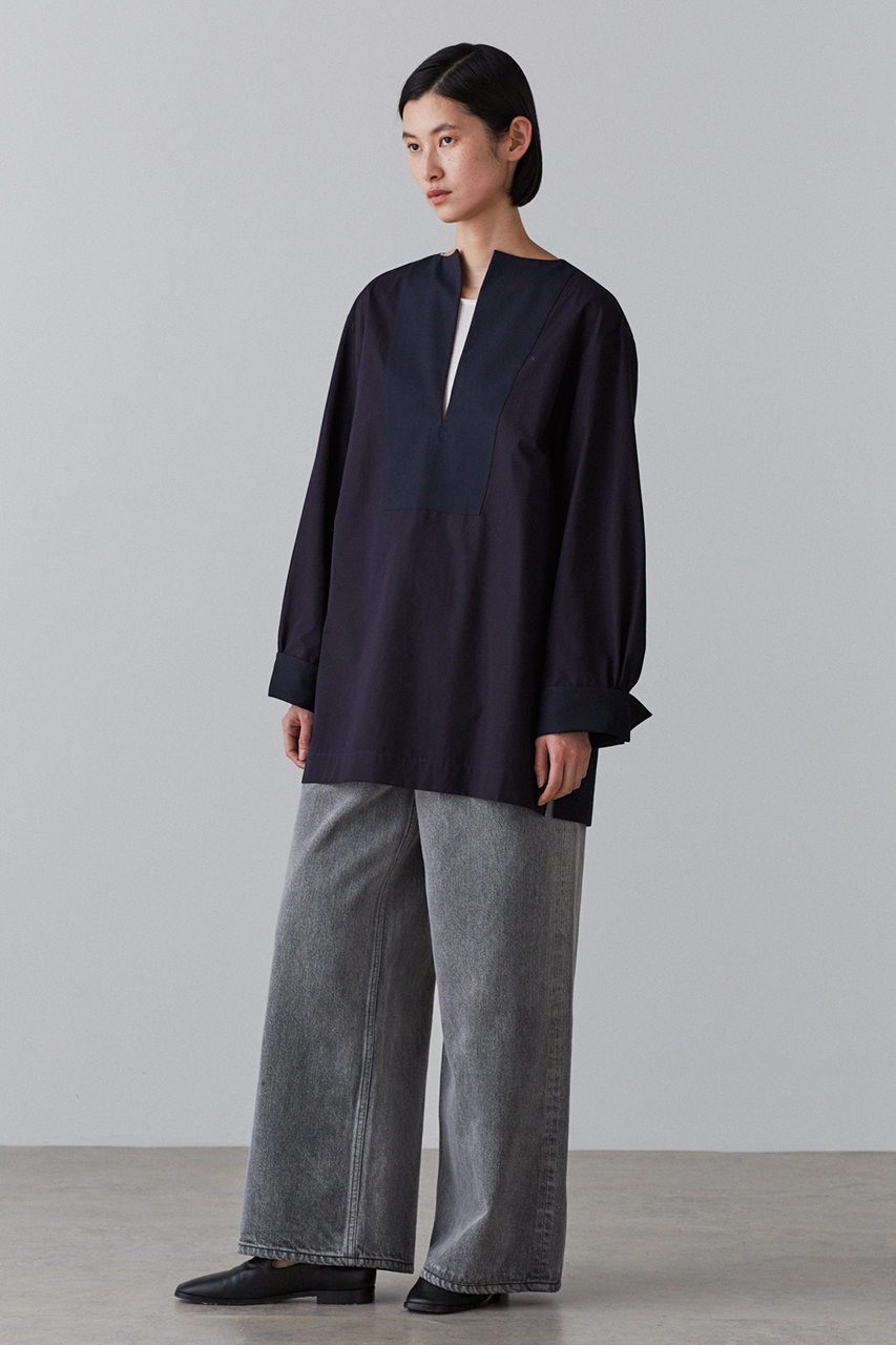 【イレーヴ/YLEVE】の【BOURRIENNE Paris X. × YLEVE】KAN スーピマ コットン タイプライター ロングシャツ 人気、トレンドファッション・服の通販 founy(ファニー) 　ファッション　Fashion　レディースファッション　Fashion for Women　トップス・カットソー　Cut & Sew Tops　シャツ・ブラウス・オフィスカジュアル　Elegant Blouses & Button-Ups　おすすめ　Recommended / Our Picks　なめらか　Smooth, Silky Texture　カフス　Cuff Design　スキッパー　Skipper, Open Collar　スリーブ　Sleeve, Long Sleeve / Short Sleeve　スーピマ　Supima, Premium Cotton　タイプライター　Typewriter Fabric, Crisp Cotton　チュニック　Tunic, Long Top　ロング　Long, Long-Length　other-8|ID: prp329100004116926 ipo3291000000034955919