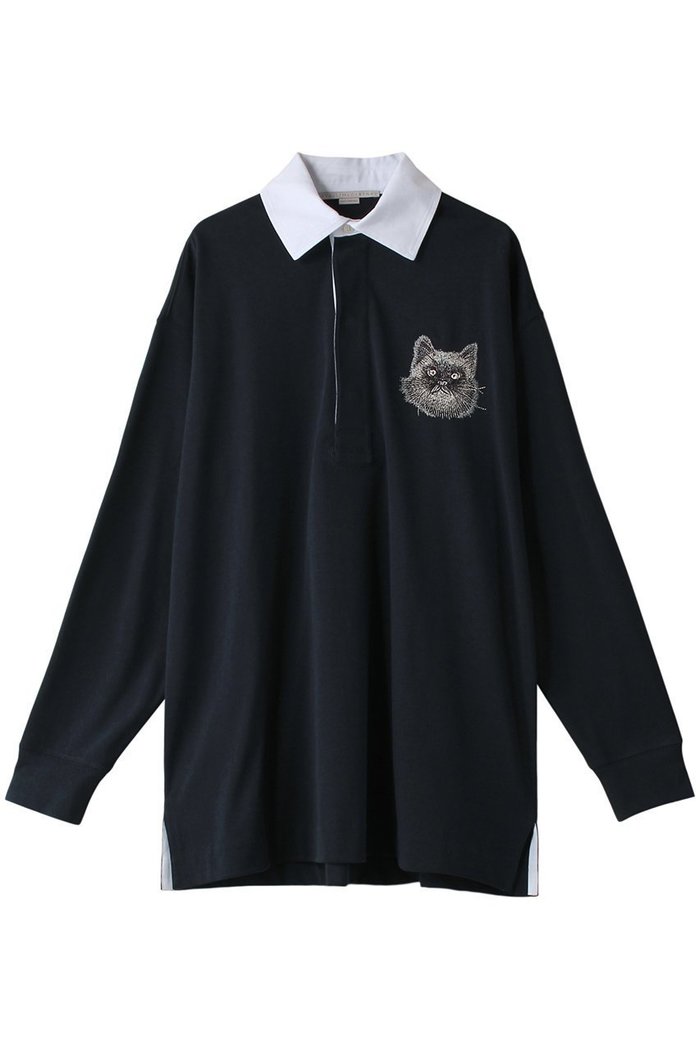 【ステラ マッカートニー/STELLA McCARTNEY】のキャットオーバーサイズラグビーポロシャツ インテリア・キッズ・メンズ・レディースファッション・服の通販 founy(ファニー) https://founy.com/ ファッション Fashion レディースファッション Fashion for Women トップス・カットソー Cut & Sew Tops シャツ・ブラウス・オフィスカジュアル Elegant Blouses & Button-Ups ポロシャツ・きれいめカジュアル Smart-Casual Polo Tops スラックス Slacks, Dress Pants スリーブ Sleeve, Long Sleeve / Short Sleeve ポロシャツ Polo Shirt, Collared Tee ロング Long, Long-Length 定番 Standard, Basic Item 猫 Cat, Kitty A/W・秋冬 Autumn/Winter |ID: prp329100004118536 ipo3291000000032901059