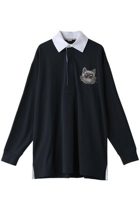 【ステラ マッカートニー/STELLA McCARTNEY】 キャットオーバーサイズラグビーポロシャツ人気、トレンドファッション・服の通販 founy(ファニー) ファッション Fashion レディースファッション Fashion for Women トップス・カットソー Cut & Sew Tops シャツ・ブラウス・オフィスカジュアル Elegant Blouses & Button-Ups ポロシャツ・きれいめカジュアル Smart-Casual Polo Tops スラックス Slacks, Dress Pants スリーブ Sleeve, Long Sleeve / Short Sleeve ポロシャツ Polo Shirt, Collared Tee ロング Long, Long-Length 定番 Standard, Basic Item 猫 Cat, Kitty A/W・秋冬 Autumn/Winter |ID:prp329100004118536