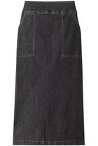 【スリー ドッツ/three dots】のデニムストレートスカート ソフトブラック|ID: prp329100004118542 ipo3291000000035892705