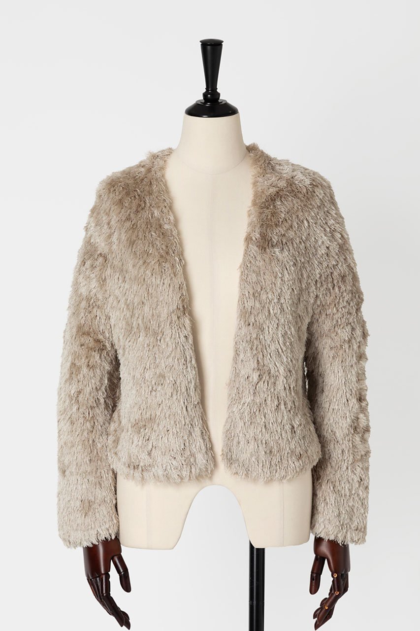 【オーヴィル/EAUVIRE】のシルクファーボレロ インテリア・キッズ・メンズ・レディースファッション・服の通販 founy(ファニー) 　ファッション　Fashion　レディースファッション　Fashion for Women　アウター　Coat / Outerwear Collection　レディースジャケット・軽アウター　Jackets　ボレロ・ショート丈ジャケット / ドレス羽織りに　Boleros & Short Jackets　エアリー　Airy Texture　カーディガン　Cardigan, Knitwear　コンパクト　Compact, Small Size　シルク　Silk, 100% Silk　ジャケット　Jacket, Outerwear　ストール　Stole, Wrap　テクスチャー　Texture, Textured Fabric　フォルム　Silhouette, Form　フロント　Front, Front Design　モダン　Modern, Contemporary　再入荷　Restock / Back in Stock　ベージュ|ID: prp329100004120711 ipo3291000000034989733