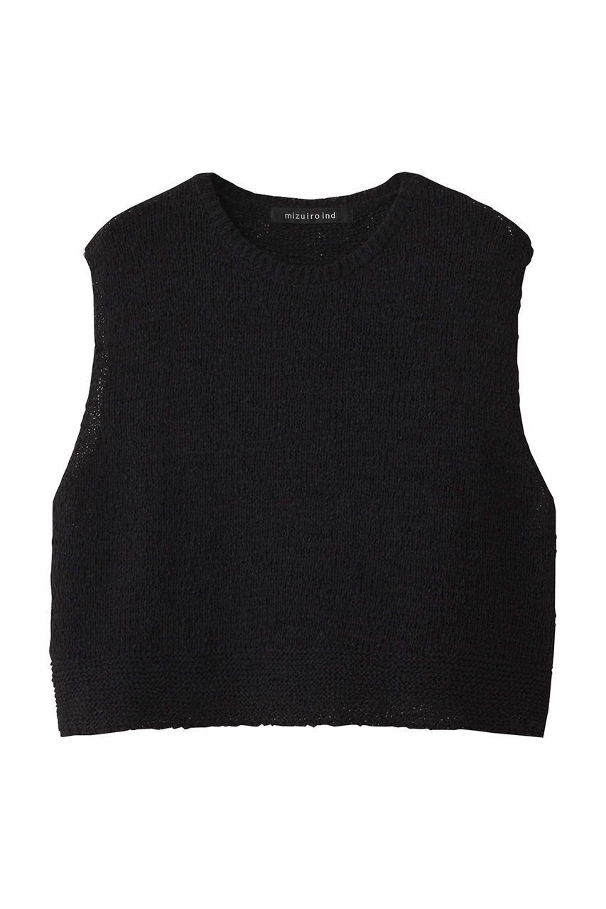 【ミズイロ インド/mizuiro ind】のcrew neck short vest ベスト インテリア・キッズ・メンズ・レディースファッション・服の通販 founy(ファニー) 　ファッション　Fashion　レディースファッション　Fashion for Women　トップス・カットソー　Cut & Sew Tops　ニット　Knit Tops & Sweaters　ベスト&ジレ / 重ね着スタイル　Vests & Gilets　カジュアルプルオーバー・ニットトップス　Pullovers & Knit Tops / Casual Pullovers　インナー　Innerwear　ショート　Short, Short Length　ベスト　Vest, Waistcoat　夏　Summer　black|ID: prp329100004120741 ipo3291000000032950211