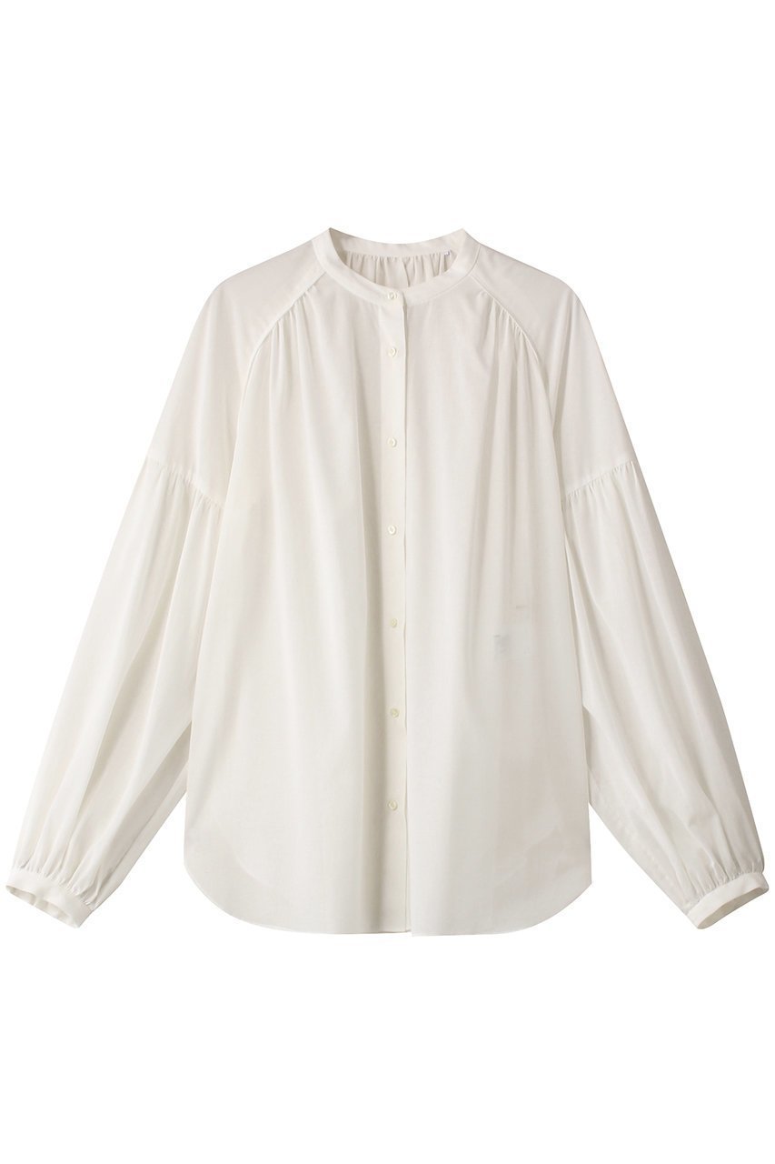 【デザイン ワークス/DESIGN WORKS】のコットンボイルギャザースリーブシャツ 人気、トレンドファッション・服の通販 founy(ファニー) 　ファッション　Fashion　レディースファッション　Fashion for Women　トップス・カットソー　Cut & Sew Tops　シャツ・ブラウス・オフィスカジュアル　Elegant Blouses & Button-Ups　ギャザー　Gathered, Ruffled　スリーブ　Sleeve, Long Sleeve / Short Sleeve　デニム　Denim, Jeans Material　パーティ　Party, Party Style　ロング　Long, Long-Length　エレガント 上品　Elegant　 other-1|ID: prp329100004120757 ipo3291000000034955993