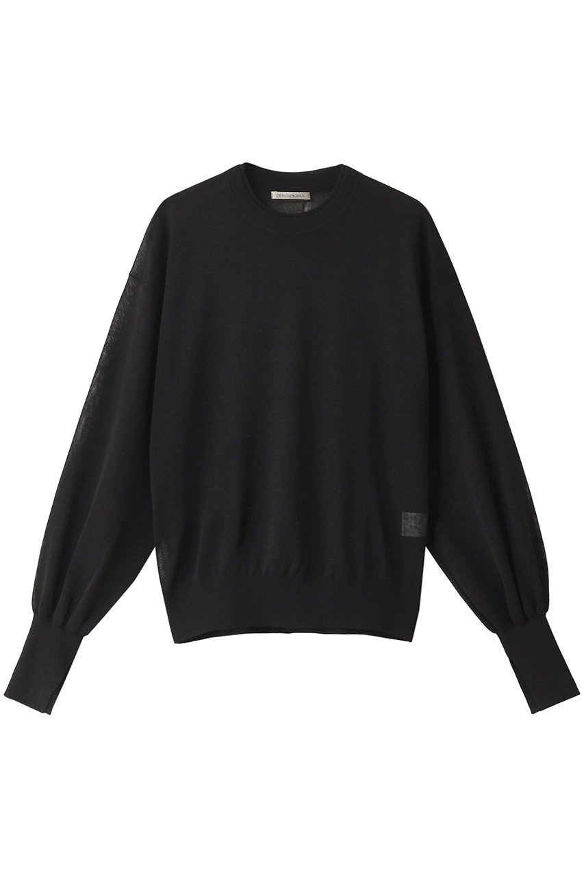 【デザイン ワークス/DESIGN WORKS】のラメシアークルーネックプルオーバー インテリア・キッズ・メンズ・レディースファッション・服の通販 founy(ファニー) 　ファッション　Fashion　レディースファッション　Fashion for Women　トップス・カットソー　Cut & Sew Tops　シャツ・ブラウス・オフィスカジュアル　Elegant Blouses & Button-Ups　ロングTシャツ・Tシャツ　Longline T-Shirts & Tees　カジュアルプルオーバー・ニットトップス　Pullovers & Knit Tops / Casual Pullovers　カットソー・ベーシックTシャツ　Cut-and-Sewn Tops / Stretch Tees & Basics　スリーブ　Sleeve, Long Sleeve / Short Sleeve　ベーシック　Basic, Essential　ロング　Long, Long-Length　ブラック|ID: prp329100004120758 ipo3291000000032915544