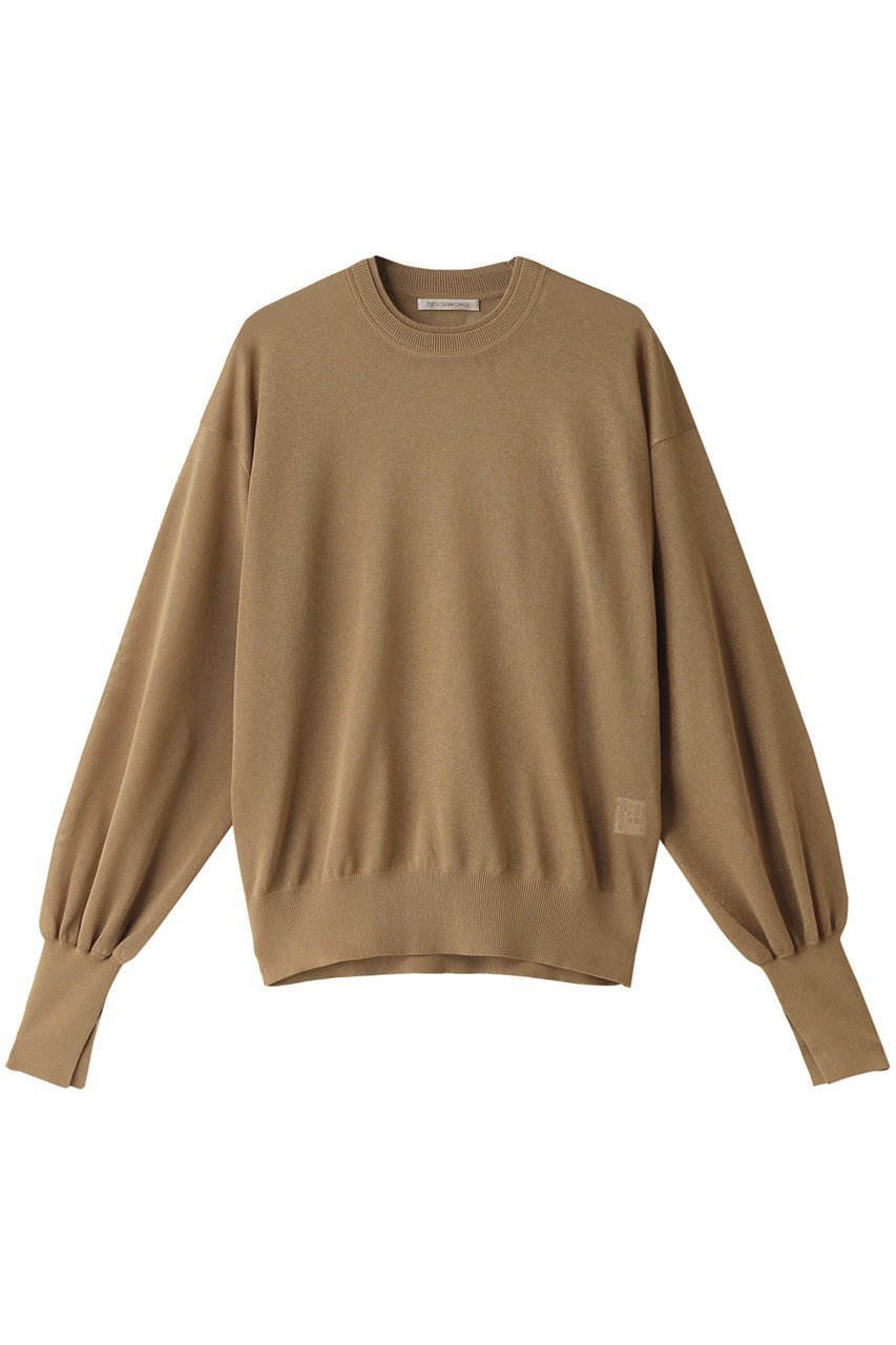 【デザイン ワークス/DESIGN WORKS】のラメシアークルーネックプルオーバー インテリア・キッズ・メンズ・レディースファッション・服の通販 founy(ファニー) 　ファッション　Fashion　レディースファッション　Fashion for Women　トップス・カットソー　Cut & Sew Tops　シャツ・ブラウス・オフィスカジュアル　Elegant Blouses & Button-Ups　ロングTシャツ・Tシャツ　Longline T-Shirts & Tees　カジュアルプルオーバー・ニットトップス　Pullovers & Knit Tops / Casual Pullovers　カットソー・ベーシックTシャツ　Cut-and-Sewn Tops / Stretch Tees & Basics　スリーブ　Sleeve, Long Sleeve / Short Sleeve　ベーシック　Basic, Essential　ロング　Long, Long-Length　ベージュ|ID: prp329100004120758 ipo3291000000034954476