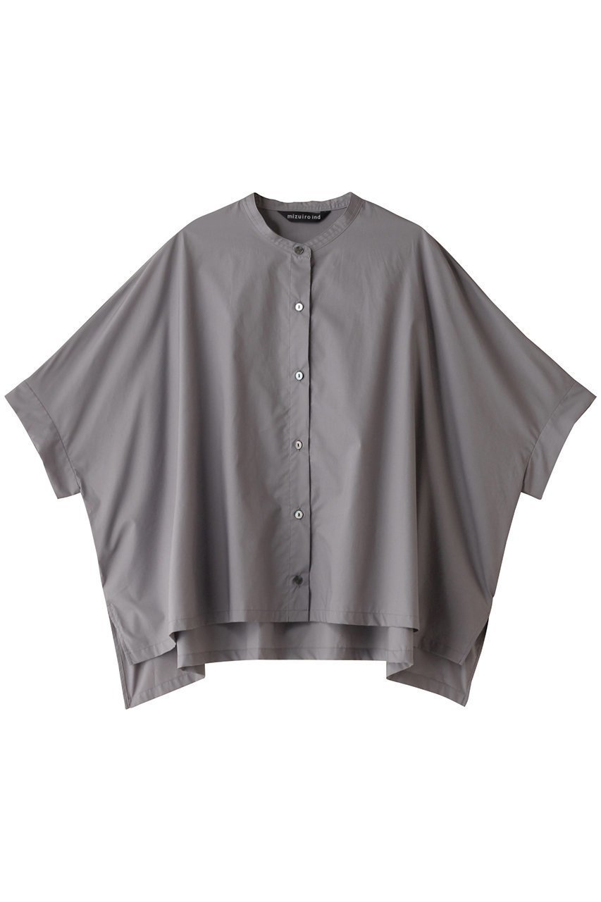 【ミズイロ インド/mizuiro ind】のstand collar wide shirt シャツ インテリア・キッズ・メンズ・レディースファッション・服の通販 founy(ファニー) 　ファッション　Fashion　レディースファッション　WOMEN　トップス・カットソー　Tops/Tshirt　シャツ/ブラウス　Shirts/Blouses　ショート　Short　スタンド　Stand　スリット　Slit　スリーブ　Sleeve　トレンド　Trend　バランス　Balance　フォルム　Form　ボトム　Bottom　ワイド　Wide　gray|ID: prp329100004120760 ipo3291000000029397576