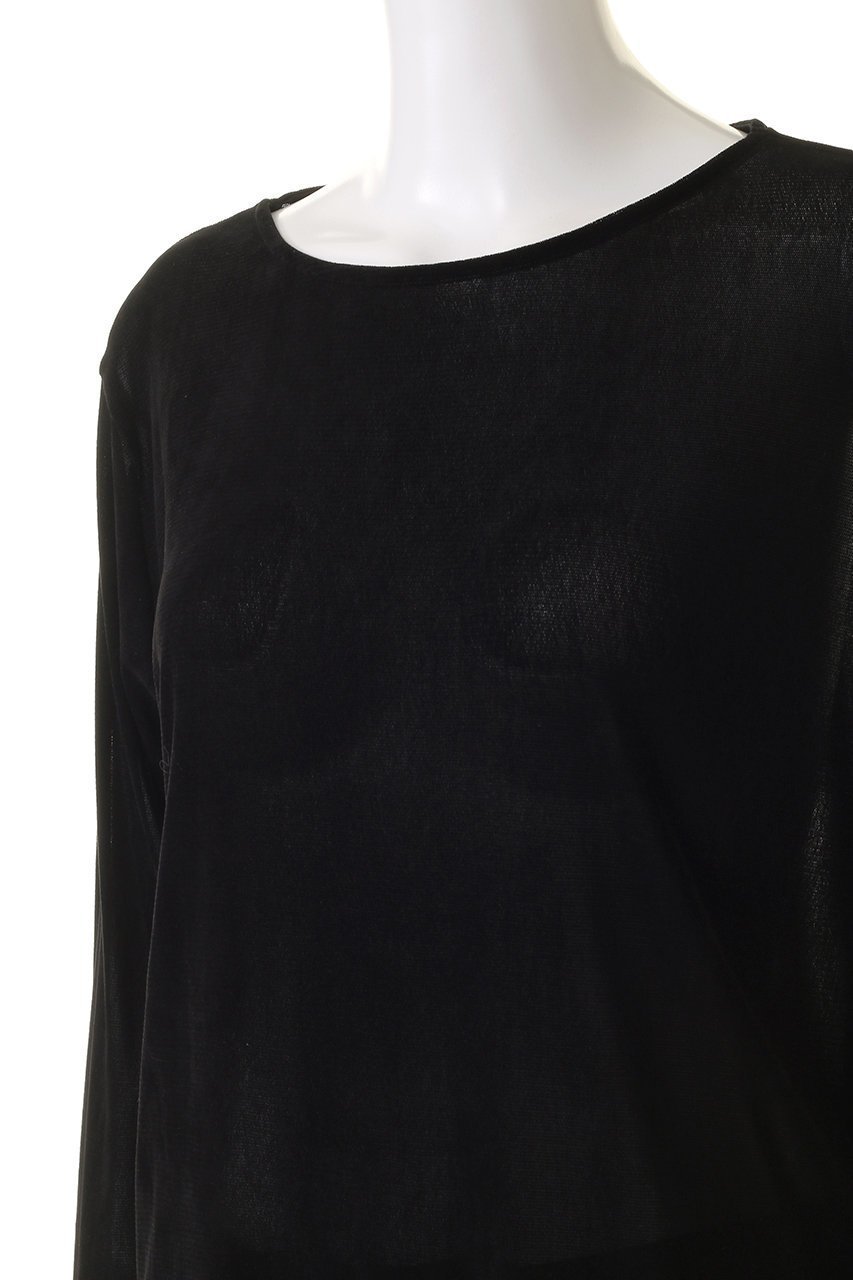 【マノフ/MANOF】のTULLE FLOKED TOPS Tシャツ/カットソー 人気、トレンドファッション・服の通販 founy(ファニー) 　ファッション　Fashion　レディースファッション　WOMEN　トップス・カットソー　Tops/Tshirt　シャツ/ブラウス　Shirts/Blouses　ロング / Tシャツ　T-Shirts　カットソー　Cut and Sewn　カットソー　Cut And Sew　サロペット　Overalls　ジャケット　Jacket　スリーブ　Sleeve　チュール　Tulle　トレンド　Trend　ベスト　Vest　ロング　Long　other-5|ID: prp329100004120770 ipo3291000000031409019