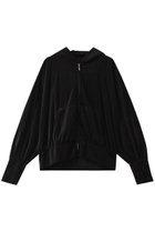 【スリー ドッツ/three dots】のコットンベロアzipupフーディ 人気、トレンドファッション・服の通販 founy(ファニー) ファッション Fashion レディースファッション WOMEN トップス・カットソー Tops/Tshirt シャツ/ブラウス Shirts/Blouses パーカ Sweats ロング / Tシャツ T-Shirts スウェット Sweat カットソー Cut and Sewn ベロア Velour A/W・秋冬 Aw・Autumn/Winter・Fw・Fall-Winter エレガント 上品 Elegant ドレープ Drape ファブリック Fabric ベロア Velor 秋 Autumn/Fall thumbnail ブラック|ID: prp329100004120780 ipo3291000000028109664