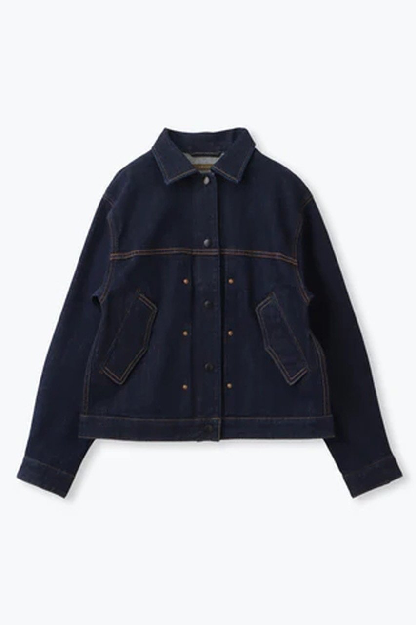 【レリル/lelill】のプリーデッドデニムJK 人気、トレンドファッション・服の通販 founy(ファニー) 　ファッション　Fashion　レディースファッション　WOMEN　アウター　Coat Outerwear　ジャケット　Jackets　ジャケット　Jacket　ストレッチ　Stretch　デニム　Denim　ドット　Dot　フラップ　Flap　フロント　Front　ブルゾン　Blouson　ボックス　Box　再入荷　Restock/Back In Stock/Re Arrival　 other-1|ID: prp329100004121878 ipo3291000000028127504