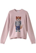 【メゾン キツネ/MAISON KITSUNE】のDRESSED FOX インターシャ ジャンパー ライトピンク|ID:prp329100004121882