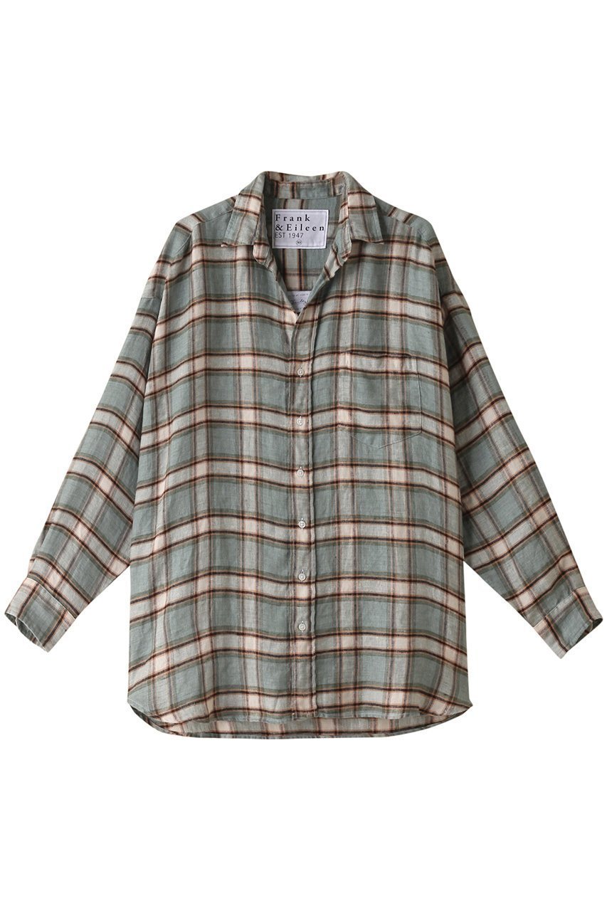 【フランク&アイリーン/Frank&Eileen】のSHIRLEY イタリアンコットン グリーンマルチチェックボタンアップシャツ 人気、トレンドファッション・服の通販 founy(ファニー) 　ファッション　Fashion　レディースファッション　Fashion for Women　トップス・カットソー　Cut & Sew Tops　シャツ・ブラウス・オフィスカジュアル　Elegant Blouses & Button-Ups　スリーブ　Sleeve, Long Sleeve / Short Sleeve　チェック　Check, Plaid, Tartan　ロング　Long, Long-Length　定番　Standard, Basic Item　無地　Plain, Solid Color　A/W・秋冬　Autumn/Winter　 other-1|ID: prp329100004121898 ipo3291000000035823330