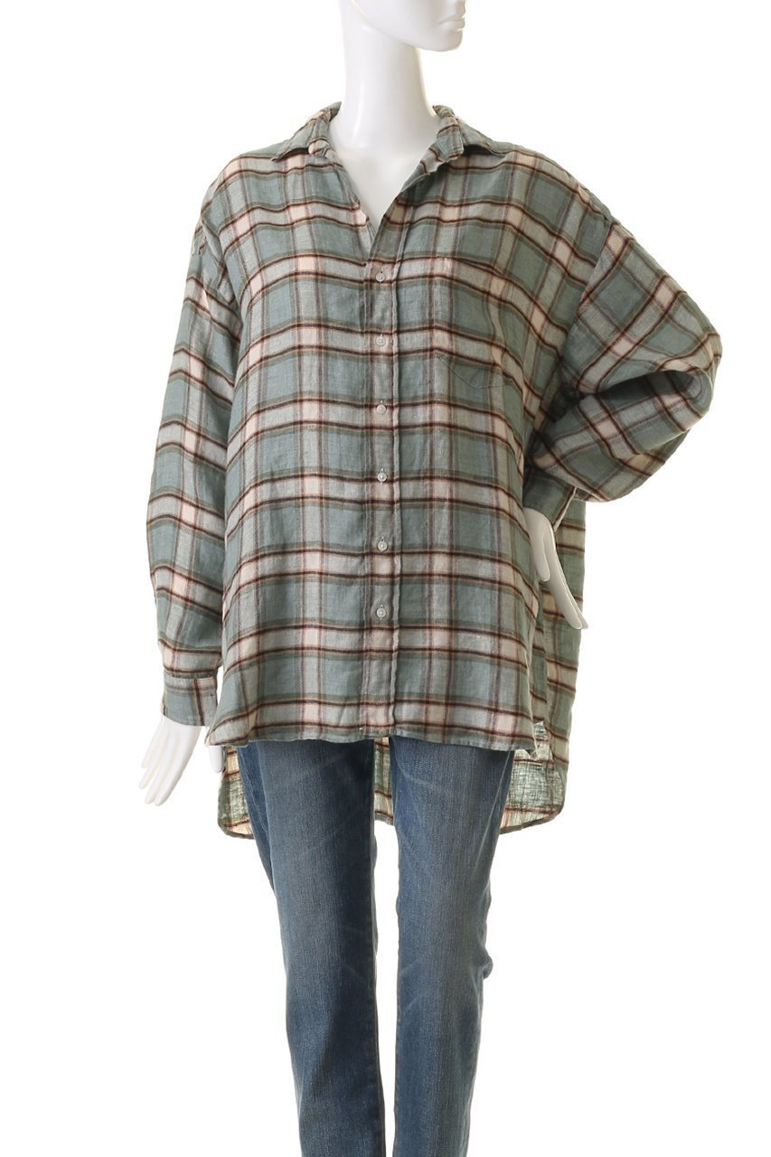 【フランク&アイリーン/Frank&Eileen】のSHIRLEY イタリアンコットン グリーンマルチチェックボタンアップシャツ 人気、トレンドファッション・服の通販 founy(ファニー) 　ファッション　Fashion　レディースファッション　Fashion for Women　トップス・カットソー　Cut & Sew Tops　シャツ・ブラウス・オフィスカジュアル　Elegant Blouses & Button-Ups　スリーブ　Sleeve, Long Sleeve / Short Sleeve　チェック　Check, Plaid, Tartan　ロング　Long, Long-Length　定番　Standard, Basic Item　無地　Plain, Solid Color　A/W・秋冬　Autumn/Winter　other-2|ID: prp329100004121898 ipo3291000000035823332