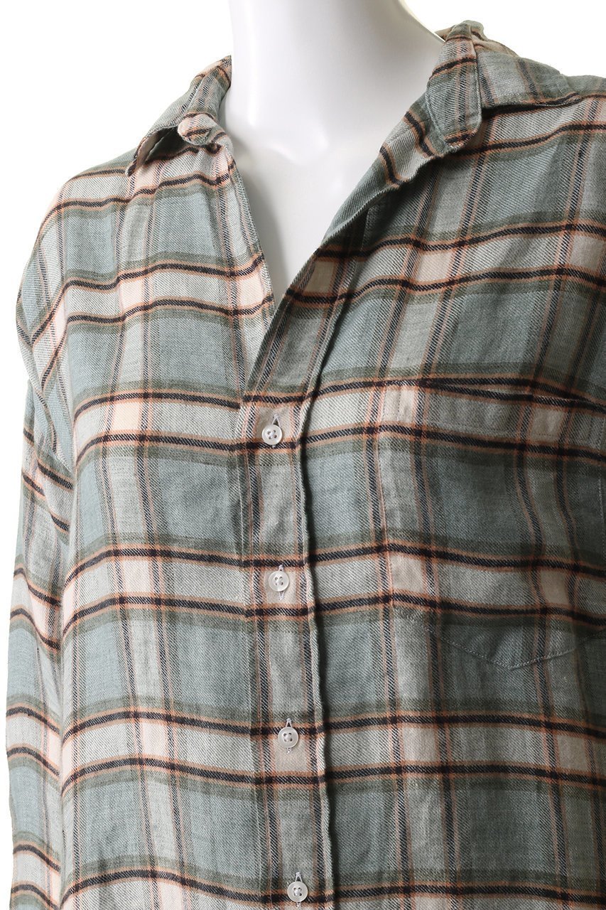 【フランク&アイリーン/Frank&Eileen】のSHIRLEY イタリアンコットン グリーンマルチチェックボタンアップシャツ 人気、トレンドファッション・服の通販 founy(ファニー) 　ファッション　Fashion　レディースファッション　Fashion for Women　トップス・カットソー　Cut & Sew Tops　シャツ・ブラウス・オフィスカジュアル　Elegant Blouses & Button-Ups　スリーブ　Sleeve, Long Sleeve / Short Sleeve　チェック　Check, Plaid, Tartan　ロング　Long, Long-Length　定番　Standard, Basic Item　無地　Plain, Solid Color　A/W・秋冬　Autumn/Winter　other-5|ID: prp329100004121898 ipo3291000000035823335