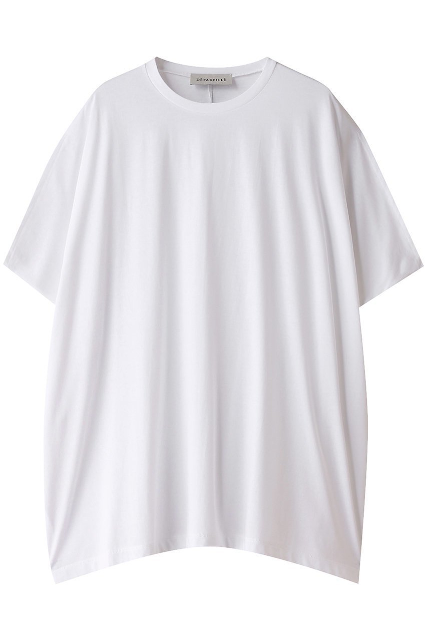 【デパリエ/DEPAREILLE】のハイゲージコットンビッグTシャツ インテリア・キッズ・メンズ・レディースファッション・服の通販 founy(ファニー) 　ファッション　Fashion　レディースファッション　Fashion for Women　トップス・カットソー　Cut & Sew Tops　シャツ・ブラウス・オフィスカジュアル　Elegant Blouses & Button-Ups　ロングTシャツ・Tシャツ　Longline T-Shirts & Tees　カットソー・ベーシックTシャツ　Cut-and-Sewn Tops / Stretch Tees & Basics　ショート　Short, Short Length　シンプル　Simple, Minimal　スリーブ　Sleeve, Long Sleeve / Short Sleeve　ビッグ　Big, Oversized　再入荷　Restock / Back in Stock　ホワイト|ID: prp329100004121920 ipo3291000000032897890
