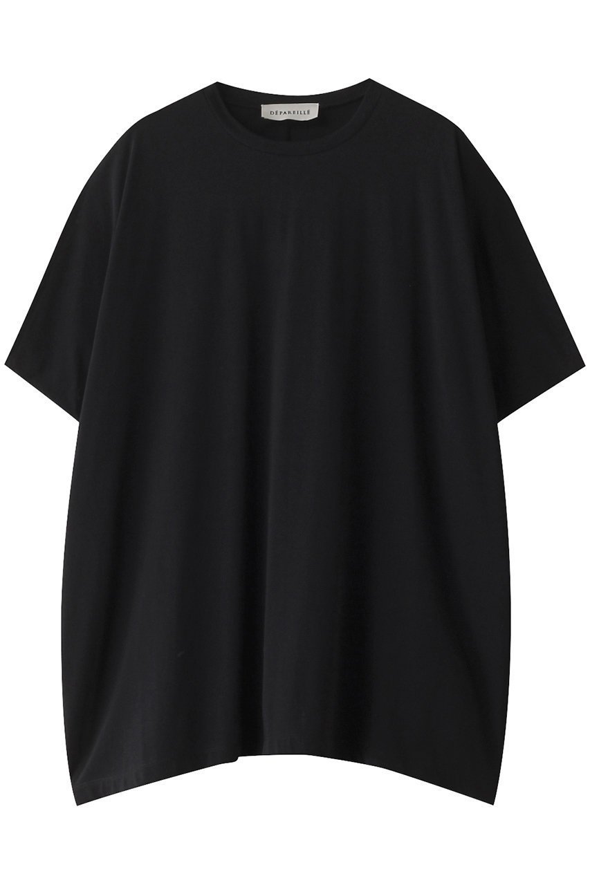 【デパリエ/DEPAREILLE】のハイゲージコットンビッグTシャツ インテリア・キッズ・メンズ・レディースファッション・服の通販 founy(ファニー) 　ファッション　Fashion　レディースファッション　Fashion for Women　トップス・カットソー　Cut & Sew Tops　シャツ・ブラウス・オフィスカジュアル　Elegant Blouses & Button-Ups　ロングTシャツ・Tシャツ　Longline T-Shirts & Tees　カットソー・ベーシックTシャツ　Cut-and-Sewn Tops / Stretch Tees & Basics　ショート　Short, Short Length　シンプル　Simple, Minimal　スリーブ　Sleeve, Long Sleeve / Short Sleeve　ビッグ　Big, Oversized　再入荷　Restock / Back in Stock　ブラック|ID: prp329100004121920 ipo3291000000032897897