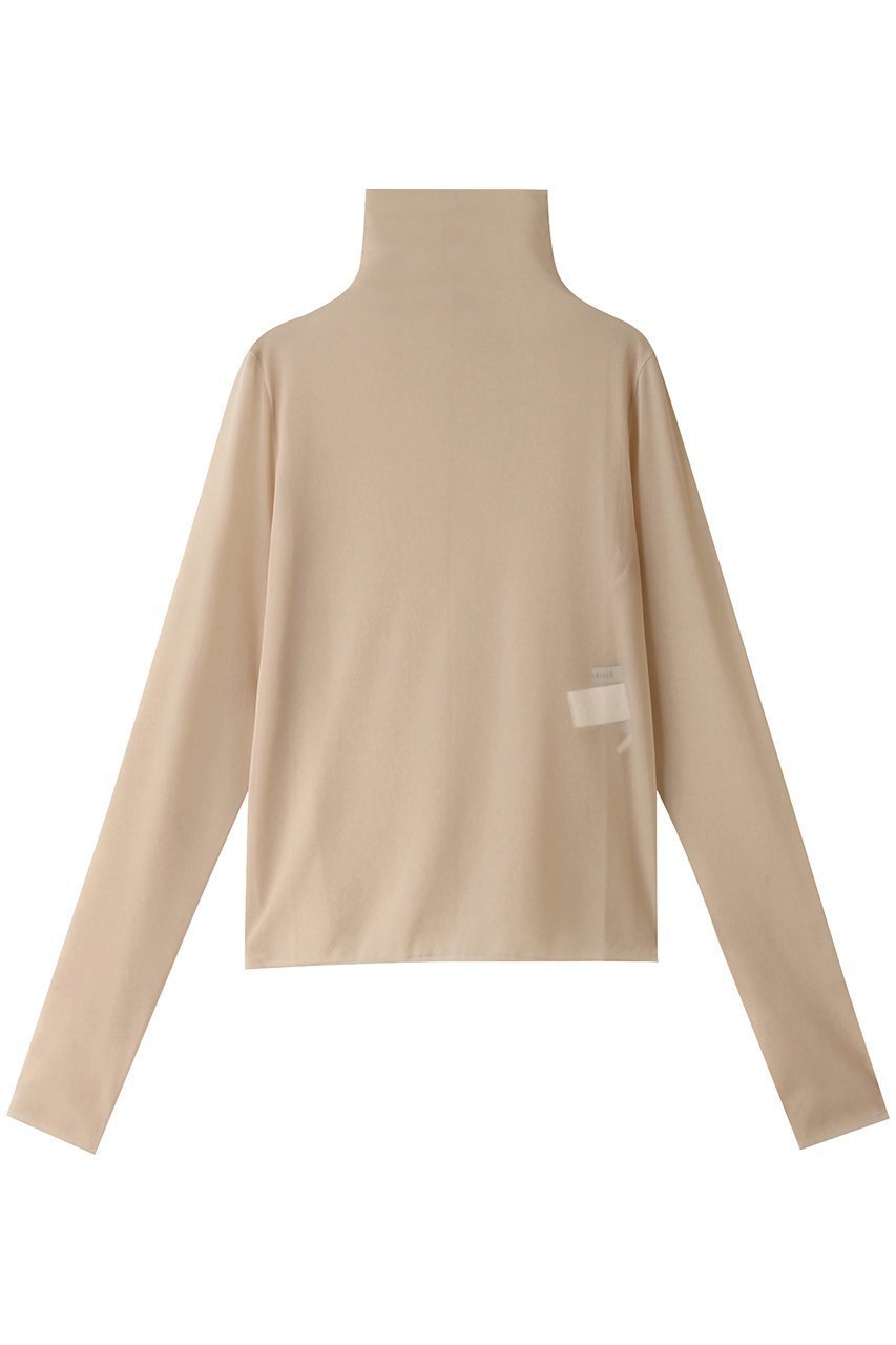 【デパリエ/DEPAREILLE】のシフォンハイネックトップス インテリア・キッズ・メンズ・レディースファッション・服の通販 founy(ファニー) 　ファッション　Fashion　レディースファッション　Fashion for Women　トップス・カットソー　Cut & Sew Tops　シャツ・ブラウス・オフィスカジュアル　Elegant Blouses & Button-Ups　ロングTシャツ・Tシャツ　Longline T-Shirts & Tees　カットソー・ベーシックTシャツ　Cut-and-Sewn Tops / Stretch Tees & Basics　コンパクト　Compact, Small Size　シアー　Sheer, See-Through　シフォン　Chiffon, Lightweight Fabric　スリーブ　Sleeve, Long Sleeve / Short Sleeve　ハイネック　High Neck, Mock Neck　ロング　Long, Long-Length　冬　Winter / This Winter　ベージュ|ID: prp329100004121921 ipo3291000000032915691