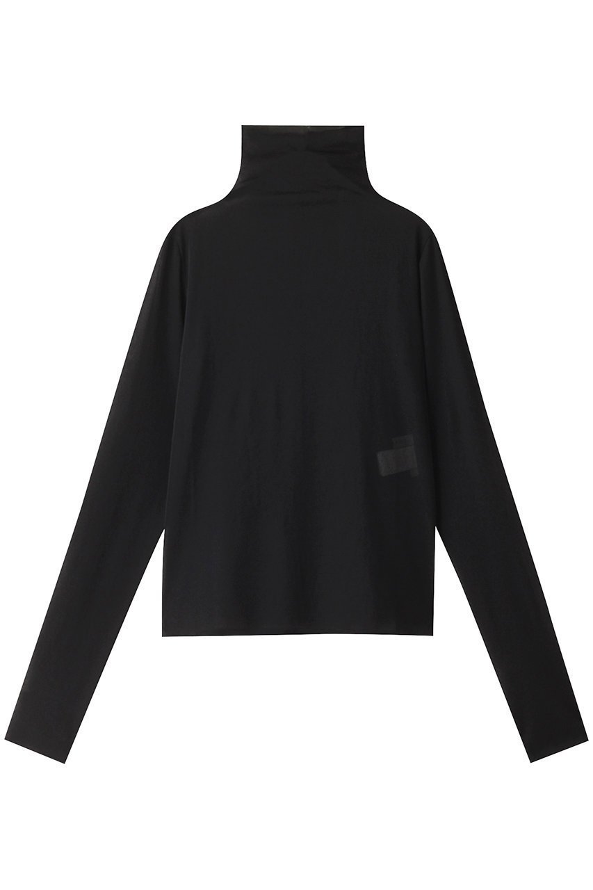 【デパリエ/DEPAREILLE】のシフォンハイネックトップス インテリア・キッズ・メンズ・レディースファッション・服の通販 founy(ファニー) 　ファッション　Fashion　レディースファッション　Fashion for Women　トップス・カットソー　Cut & Sew Tops　シャツ・ブラウス・オフィスカジュアル　Elegant Blouses & Button-Ups　ロングTシャツ・Tシャツ　Longline T-Shirts & Tees　カットソー・ベーシックTシャツ　Cut-and-Sewn Tops / Stretch Tees & Basics　コンパクト　Compact, Small Size　シアー　Sheer, See-Through　シフォン　Chiffon, Lightweight Fabric　スリーブ　Sleeve, Long Sleeve / Short Sleeve　ハイネック　High Neck, Mock Neck　ロング　Long, Long-Length　冬　Winter / This Winter　ブラック|ID: prp329100004121921 ipo3291000000032915696