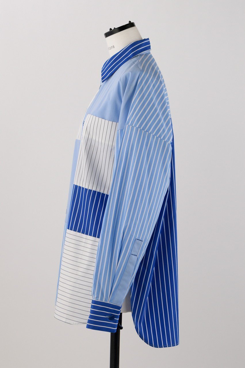 【ナゴンスタンス/nagonstans】のCombi Stripe SH/シャツ 人気、トレンドファッション・服の通販 founy(ファニー) 　ファッション　Fashion　レディースファッション　WOMEN　トップス・カットソー　Tops/Tshirt　シャツ/ブラウス　Shirts/Blouses　おすすめ　Recommend　ストライプ　Stripe　スリーブ　Sleeve　ベスト　Vest　ロング　Long　無地　Plain Color　other-2|ID: prp329100004123350 ipo3291000000031408037