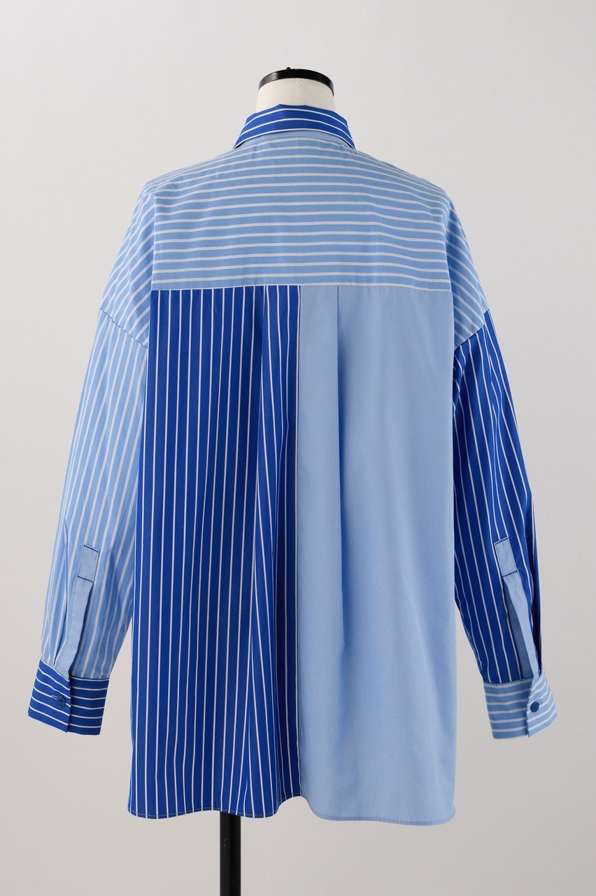 【ナゴンスタンス/nagonstans】のCombi Stripe SH/シャツ 人気、トレンドファッション・服の通販 founy(ファニー) 　ファッション　Fashion　レディースファッション　WOMEN　トップス・カットソー　Tops/Tshirt　シャツ/ブラウス　Shirts/Blouses　おすすめ　Recommend　ストライプ　Stripe　スリーブ　Sleeve　ベスト　Vest　ロング　Long　無地　Plain Color　other-3|ID: prp329100004123350 ipo3291000000031408039