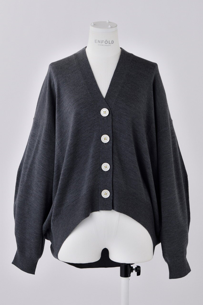 【エンフォルド/ENFOLD】のヘキサゴンカーディガン インテリア・キッズ・メンズ・レディースファッション・服の通販 founy(ファニー) 　ファッション　Fashion　レディースファッション　Fashion for Women　トップス・カットソー　Cut & Sew Tops　ニット　Knit Tops & Sweaters　カーディガン・羽織り　Layered Style Cardigans　カーディガン　Cardigan, Knitwear　人気　Popular, Best Seller　定番　Standard, Basic Item　春　Spring　チャコールグレー|ID: prp329100004123362 ipo3291000000036098397
