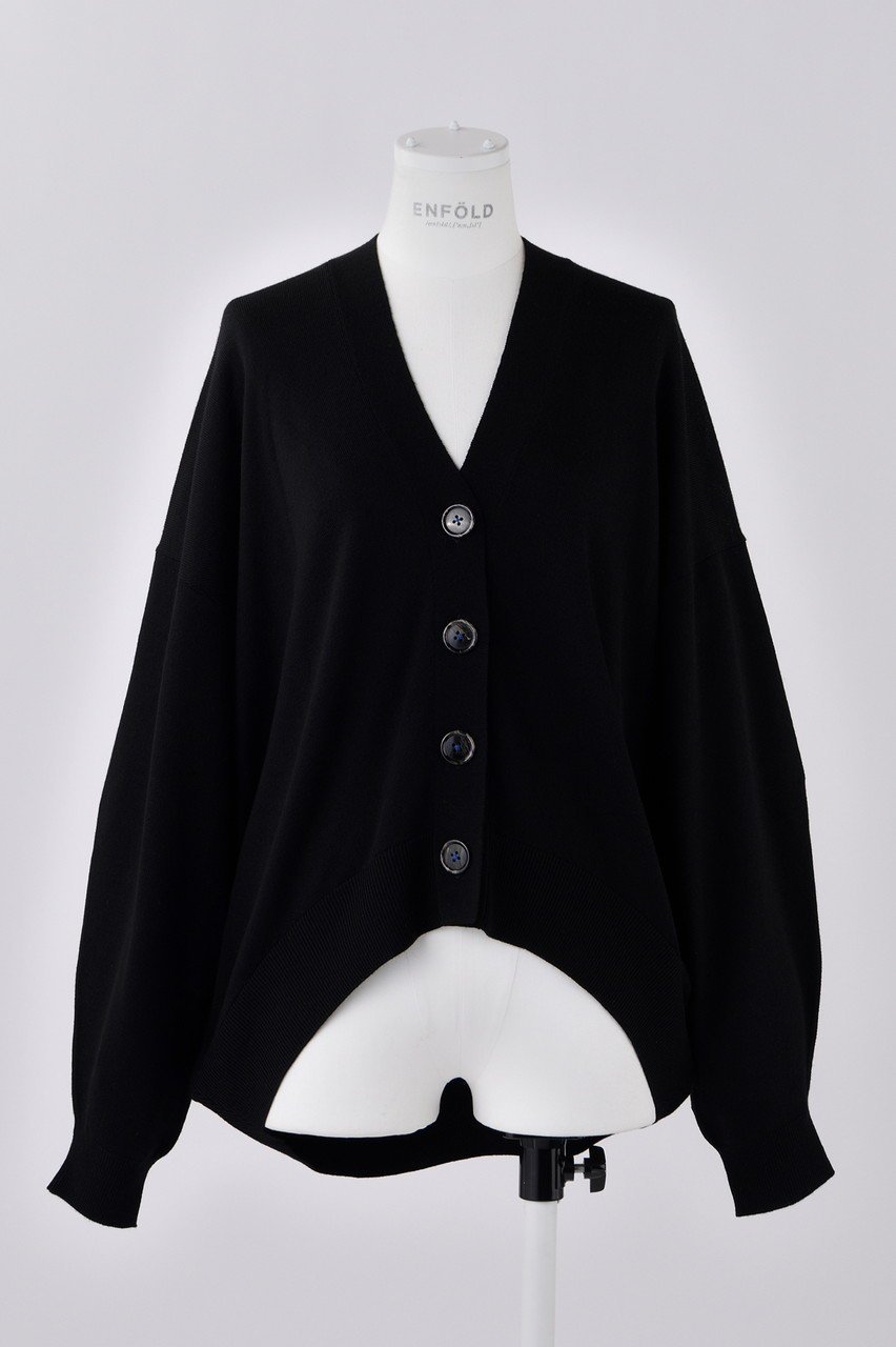 【エンフォルド/ENFOLD】のヘキサゴンカーディガン インテリア・キッズ・メンズ・レディースファッション・服の通販 founy(ファニー) 　ファッション　Fashion　レディースファッション　Fashion for Women　トップス・カットソー　Cut & Sew Tops　ニット　Knit Tops & Sweaters　カーディガン・羽織り　Layered Style Cardigans　カーディガン　Cardigan, Knitwear　人気　Popular, Best Seller　定番　Standard, Basic Item　春　Spring　ブラック|ID: prp329100004123362 ipo3291000000036792500