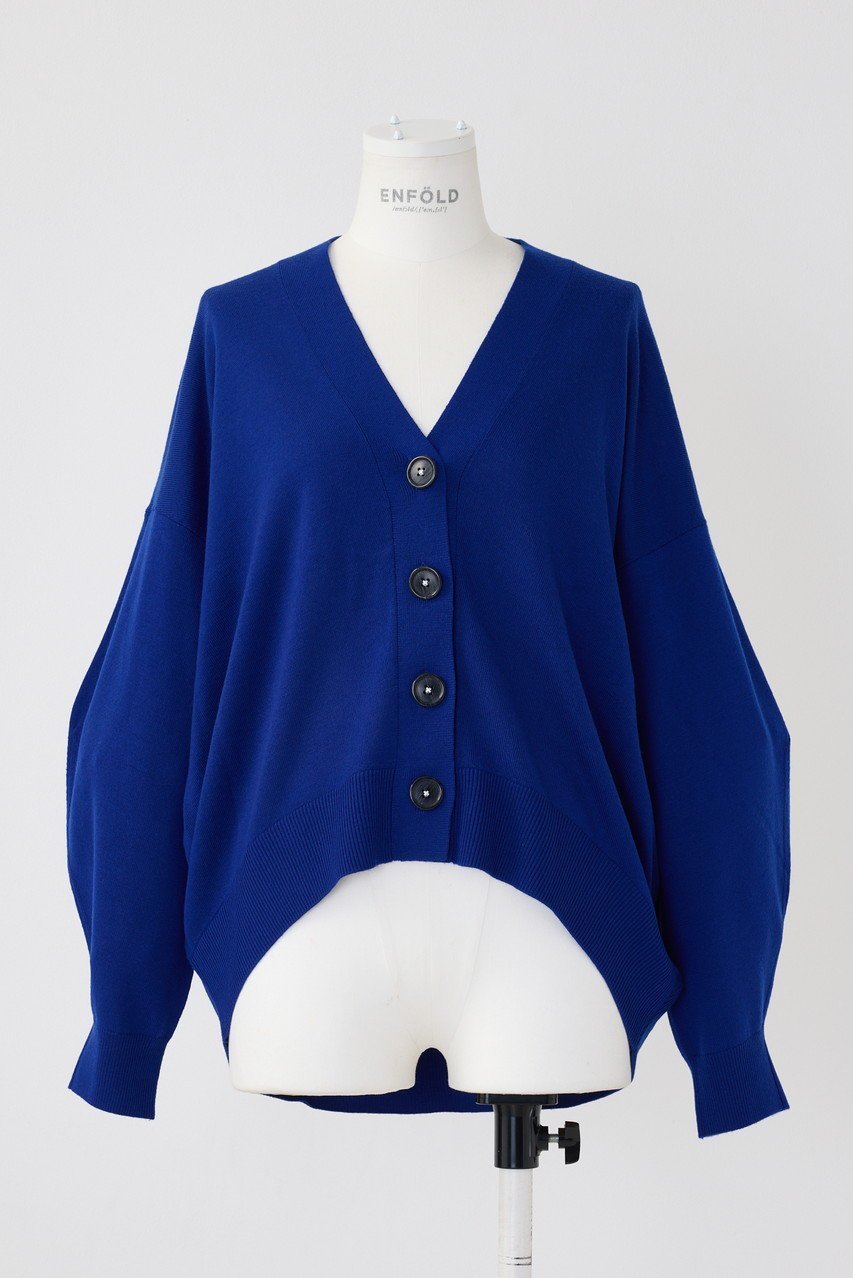 【エンフォルド/ENFOLD】のヘキサゴンカーディガン インテリア・キッズ・メンズ・レディースファッション・服の通販 founy(ファニー) 　ファッション　Fashion　レディースファッション　Fashion for Women　トップス・カットソー　Cut & Sew Tops　ニット　Knit Tops & Sweaters　カーディガン・羽織り　Layered Style Cardigans　カーディガン　Cardigan, Knitwear　人気　Popular, Best Seller　定番　Standard, Basic Item　春　Spring　ブルー|ID: prp329100004123362 ipo3291000000036792501