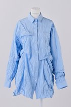 【エンフォルド/ENFOLD】のパステルストライプ Wrinkle タックSH/シャツ 人気、トレンドファッション・服の通販 founy(ファニー) ファッション Fashion レディースファッション Fashion for Women トップス・カットソー Cut & Sew Tops シャツ・ブラウス・オフィスカジュアル Elegant Blouses & Button-Ups アシンメトリー Asymmetrical Style ストライプ Stripe, Striped Pattern スリーブ Sleeve, Long Sleeve / Short Sleeve パステル Pastel, Soft Color ランダム Random, Irregular ロング Long, Long-Length 旅行 Travel thumbnail ライトブルー|ID: prp329100004123363 ipo3291000000032889690