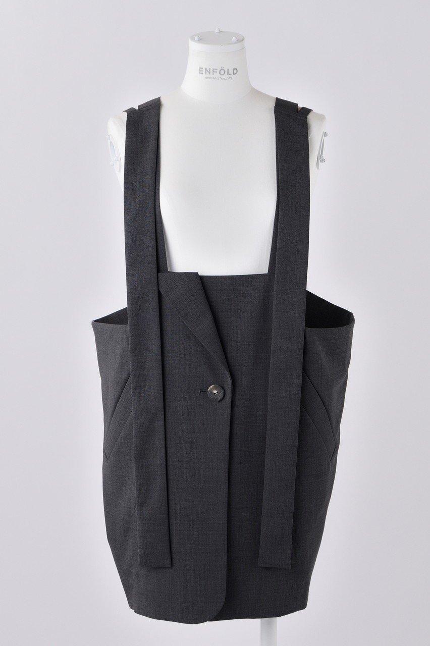 【エンフォルド/ENFOLD】のT/Wトロ テーラードベスト インテリア・キッズ・メンズ・レディースファッション・服の通販 founy(ファニー) 　ファッション　Fashion　レディースファッション　Fashion for Women　アウター　Coat / Outerwear Collection　レディースジャケット・軽アウター　Jackets　インナー　Innerwear　ジャケット　Jacket, Outerwear　ベスト　Vest, Waistcoat　リメイク　Remake, Reconstructed　チャコールグレー|ID: prp329100004123364 ipo3291000000035721028