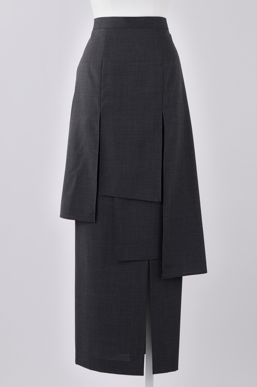【エンフォルド/ENFOLD】のT/Wトロ Panel SK/スカート インテリア・キッズ・メンズ・レディースファッション・服の通販 founy(ファニー) 　ファッション　Fashion　レディースファッション　Fashion for Women　スカート　Skirts　ロングスカート　Long Skirts / Maxi & Midi Skirts　スリット　Slit, Slit Detail　ランダム　Random, Irregular　ロング　Long, Long-Length　チャコールグレー|ID: prp329100004123369 ipo3291000000035694028