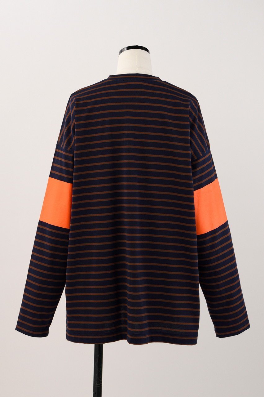 【ナゴンスタンス/nagonstans】のCO Border Over ColorロンT 人気、トレンドファッション・服の通販 founy(ファニー) 　ファッション　Fashion　レディースファッション　Fashion for Women　トップス・カットソー　Cut & Sew Tops　シャツ・ブラウス・オフィスカジュアル　Elegant Blouses & Button-Ups　ロングTシャツ・Tシャツ　Longline T-Shirts & Tees　カットソー・ベーシックTシャツ　Cut-and-Sewn Tops / Stretch Tees & Basics　スリーブ　Sleeve, Long Sleeve / Short Sleeve　プリント　Print, Printed Pattern　ボーダー　Border, Stripe　ポケット　Pocket, Pocket Detail　ラバー　Rubber, Rubber Sole　ロング　Long, Long-Length　other-3|ID: prp329100004123382 ipo3291000000032899027