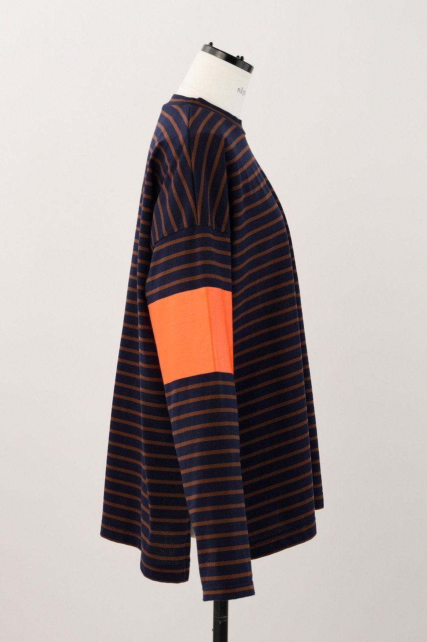 【ナゴンスタンス/nagonstans】のCO Border Over ColorロンT 人気、トレンドファッション・服の通販 founy(ファニー) 　ファッション　Fashion　レディースファッション　Fashion for Women　トップス・カットソー　Cut & Sew Tops　シャツ・ブラウス・オフィスカジュアル　Elegant Blouses & Button-Ups　ロングTシャツ・Tシャツ　Longline T-Shirts & Tees　カットソー・ベーシックTシャツ　Cut-and-Sewn Tops / Stretch Tees & Basics　スリーブ　Sleeve, Long Sleeve / Short Sleeve　プリント　Print, Printed Pattern　ボーダー　Border, Stripe　ポケット　Pocket, Pocket Detail　ラバー　Rubber, Rubber Sole　ロング　Long, Long-Length　other-4|ID: prp329100004123382 ipo3291000000032899031