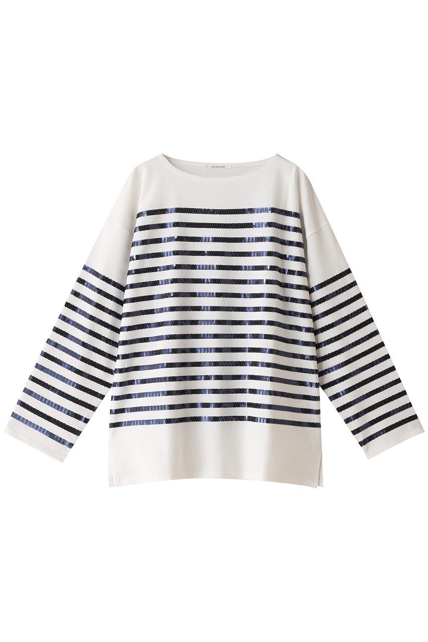 【クチュールドアダム/COUTURE D'ADAM】のシークインバスクシャツ 人気、トレンドファッション・服の通販 founy(ファニー) 　ファッション　Fashion　レディースファッション　Fashion for Women　トップス・カットソー　Cut & Sew Tops　シャツ・ブラウス・オフィスカジュアル　Elegant Blouses & Button-Ups　ロングTシャツ・Tシャツ　Longline T-Shirts & Tees　カットソー・ベーシックTシャツ　Cut-and-Sewn Tops / Stretch Tees & Basics　スパンコール　Sequins, Sequin Embellishment　スリーブ　Sleeve, Long Sleeve / Short Sleeve　バスク　Basque, Basque Style　ベーシック　Basic, Essential　ロング　Long, Long-Length　エレガント 上品　Elegant　 other-1|ID: prp329100004123394 ipo3291000000034954325