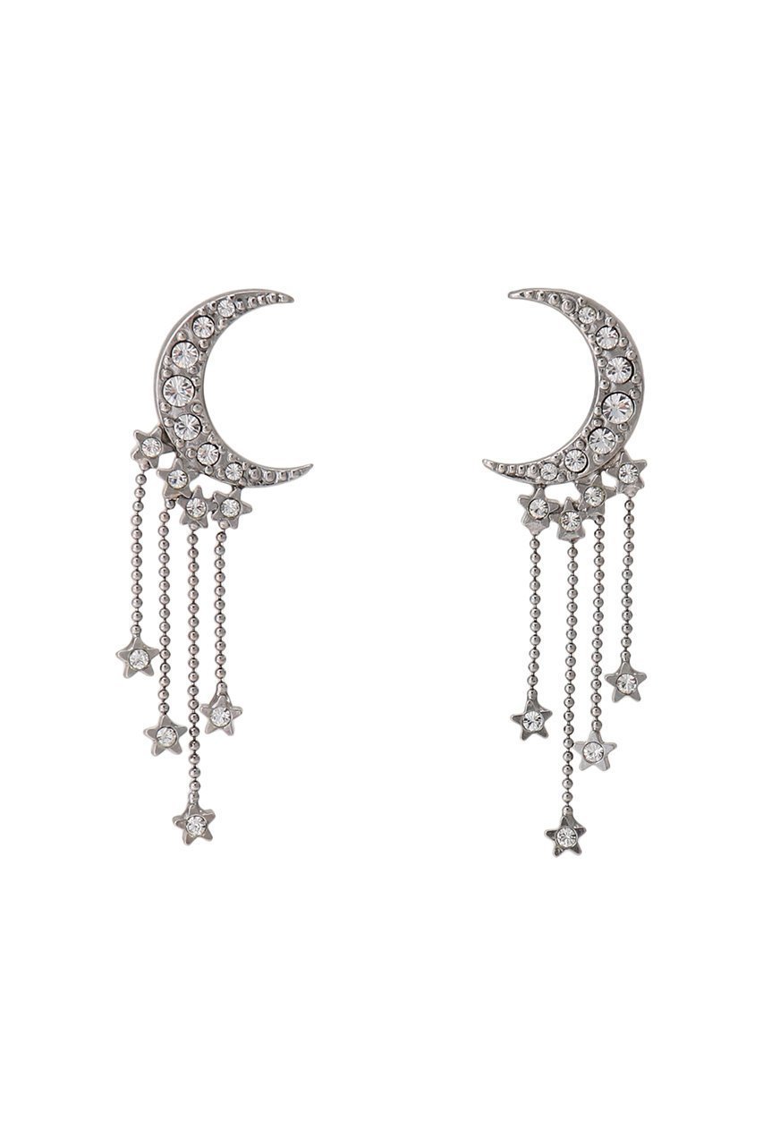 【アデル ビジュー/ADER bijoux】のMOON star fringe ピアス インテリア・キッズ・メンズ・レディースファッション・服の通販 founy(ファニー) 　ファッション　Fashion　レディースファッション　WOMEN　ジュエリー　Jewelry　リング　Rings　イヤリング　Earrings　イヤリング　Earrings　エレガント 上品　Elegant　オケージョン　Occasion　シンプル　Simple　フリンジ　Fringe　モチーフ　Motif　ランダム　Random　シルバー|ID: prp329100004124636 ipo3291000000028162002