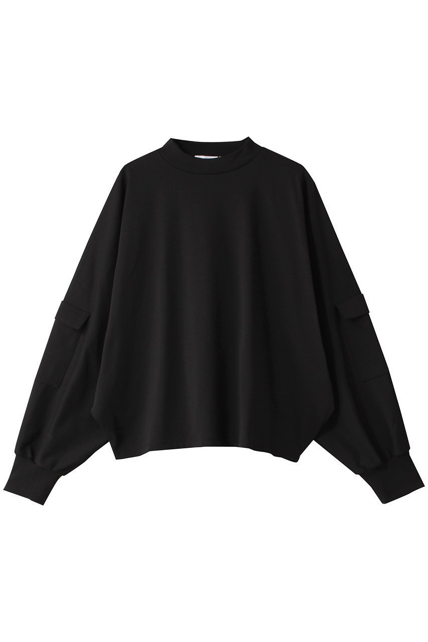 【リムアーク/RIM.ARK】のMiddle neck cotton L/T/ロングTシャツ インテリア・キッズ・メンズ・レディースファッション・服の通販 founy(ファニー) 　ファッション　Fashion　レディースファッション　WOMEN　トップス・カットソー　Tops/Tshirt　シャツ/ブラウス　Shirts/Blouses　ロング / Tシャツ　T-Shirts　カットソー　Cut and Sewn　カットソー　Cut And Sew　シンプル　Simple　スリーブ　Sleeve　バランス　Balance　フラップ　Flap　ポケット　Pocket　ミドル　Middle　モダン　Modern　ロング　Long　ブラック|ID: prp329100004124695 ipo3291000000032376862