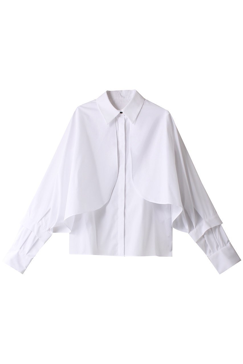 【リムアーク/RIM.ARK】のCovered sleeves SH/シャツ インテリア・キッズ・メンズ・レディースファッション・服の通販 founy(ファニー) 　ファッション　Fashion　レディースファッション　Fashion for Women　トップス・カットソー　Cut & Sew Tops　シャツ・ブラウス・オフィスカジュアル　Elegant Blouses & Button-Ups　おすすめ　Recommended / Our Picks　ストライプ　Stripe, Striped Pattern　スリーブ　Sleeve, Long Sleeve / Short Sleeve　ドッキング　Docking, Mixed Material　ノースリーブ　Sleeveless, No-Sleeve　マニッシュ　Mannish, Boyish　ロング　Long, Long-Length　ホワイト|ID: prp329100004124696 ipo3291000000032881475