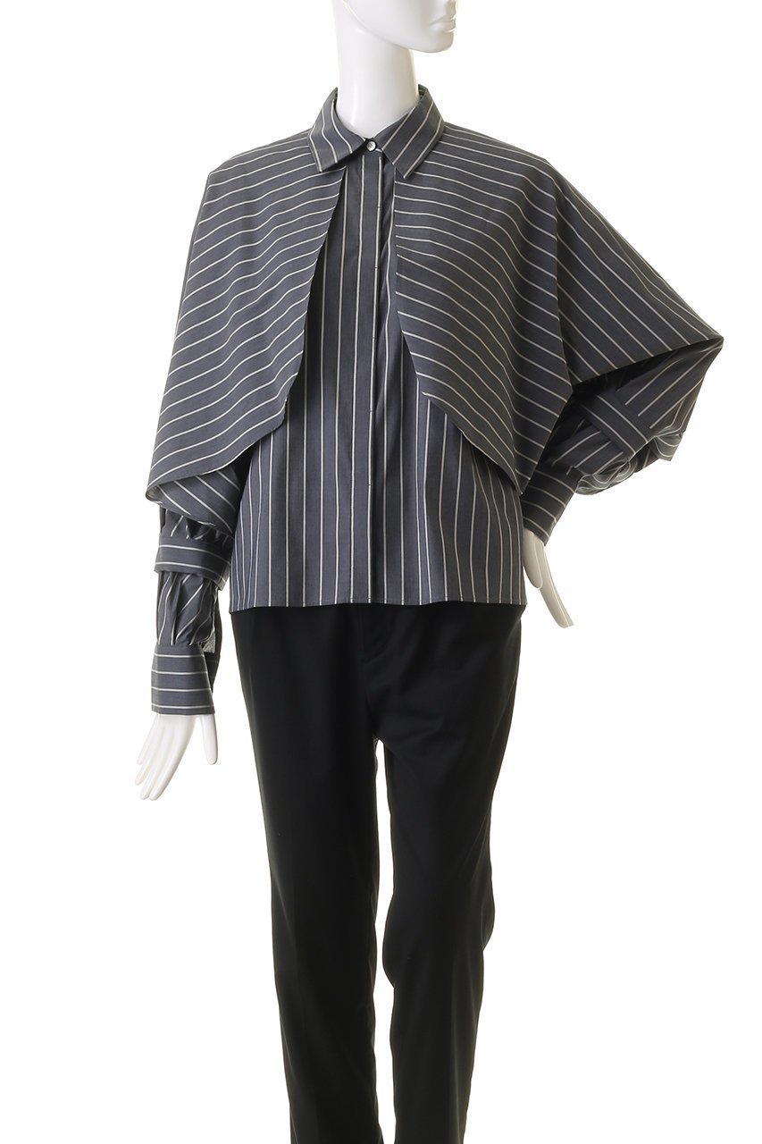 【リムアーク/RIM.ARK】のCovered sleeves SH/シャツ 人気、トレンドファッション・服の通販 founy(ファニー) 　ファッション　Fashion　レディースファッション　Fashion for Women　トップス・カットソー　Cut & Sew Tops　シャツ・ブラウス・オフィスカジュアル　Elegant Blouses & Button-Ups　おすすめ　Recommended / Our Picks　ストライプ　Stripe, Striped Pattern　スリーブ　Sleeve, Long Sleeve / Short Sleeve　ドッキング　Docking, Mixed Material　ノースリーブ　Sleeveless, No-Sleeve　マニッシュ　Mannish, Boyish　ロング　Long, Long-Length　other-2|ID: prp329100004124696 ipo3291000000032881487