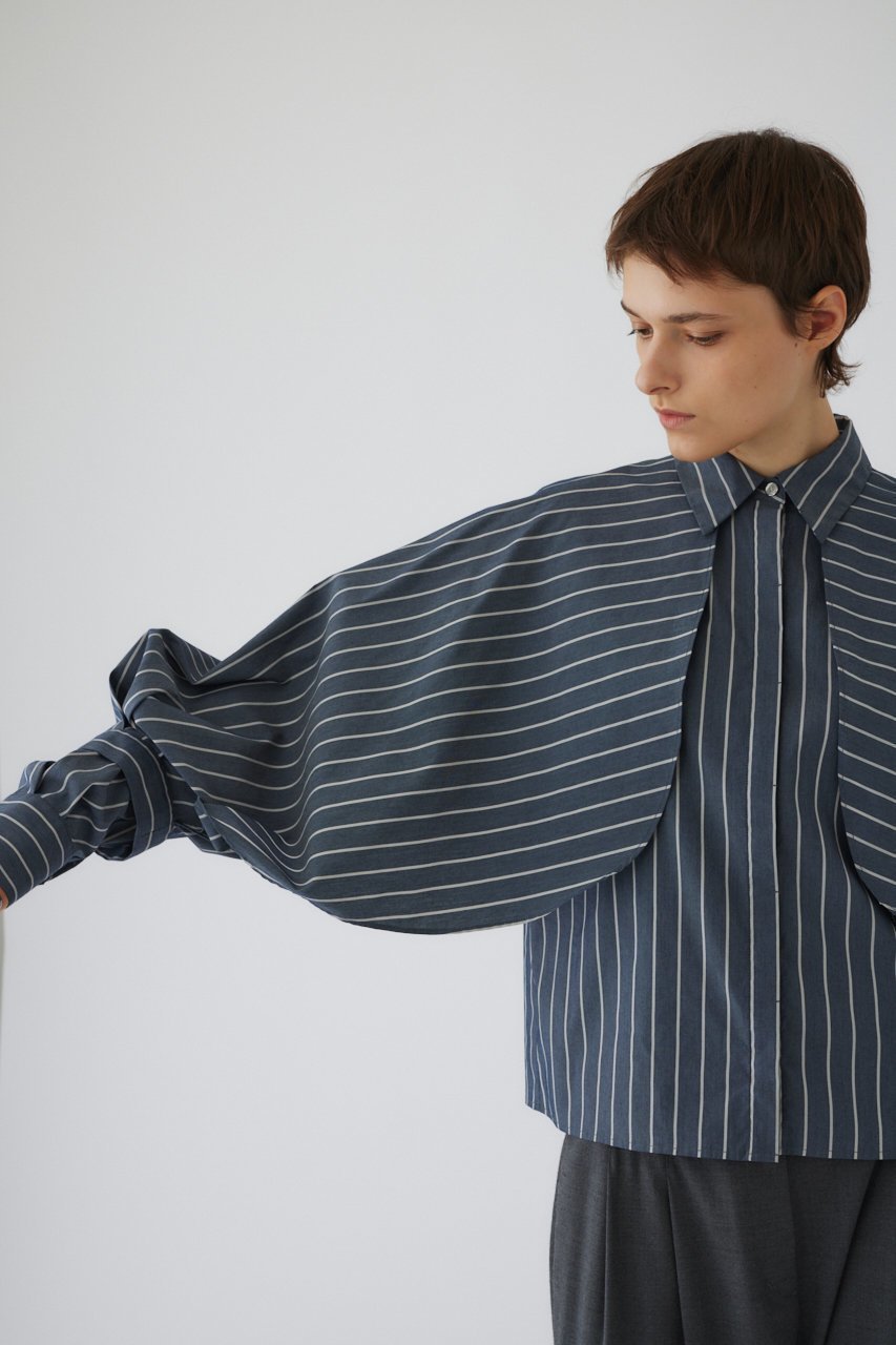 【リムアーク/RIM.ARK】のCovered sleeves SH/シャツ 人気、トレンドファッション・服の通販 founy(ファニー) 　ファッション　Fashion　レディースファッション　Fashion for Women　トップス・カットソー　Cut & Sew Tops　シャツ・ブラウス・オフィスカジュアル　Elegant Blouses & Button-Ups　おすすめ　Recommended / Our Picks　ストライプ　Stripe, Striped Pattern　スリーブ　Sleeve, Long Sleeve / Short Sleeve　ドッキング　Docking, Mixed Material　ノースリーブ　Sleeveless, No-Sleeve　マニッシュ　Mannish, Boyish　ロング　Long, Long-Length　other-6|ID: prp329100004124696 ipo3291000000032881511