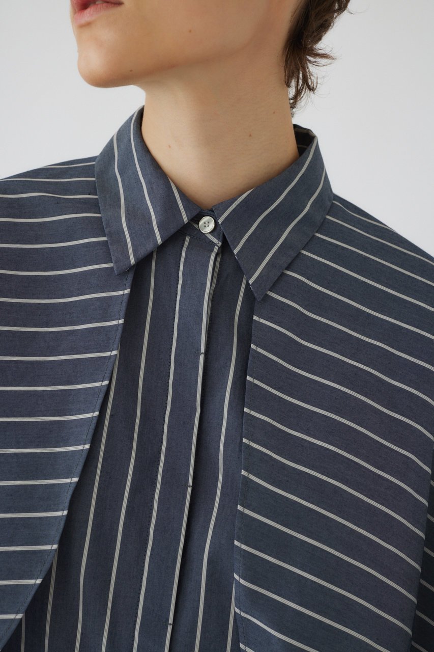 【リムアーク/RIM.ARK】のCovered sleeves SH/シャツ 人気、トレンドファッション・服の通販 founy(ファニー) 　ファッション　Fashion　レディースファッション　Fashion for Women　トップス・カットソー　Cut & Sew Tops　シャツ・ブラウス・オフィスカジュアル　Elegant Blouses & Button-Ups　おすすめ　Recommended / Our Picks　ストライプ　Stripe, Striped Pattern　スリーブ　Sleeve, Long Sleeve / Short Sleeve　ドッキング　Docking, Mixed Material　ノースリーブ　Sleeveless, No-Sleeve　マニッシュ　Mannish, Boyish　ロング　Long, Long-Length　other-7|ID: prp329100004124696 ipo3291000000032881517