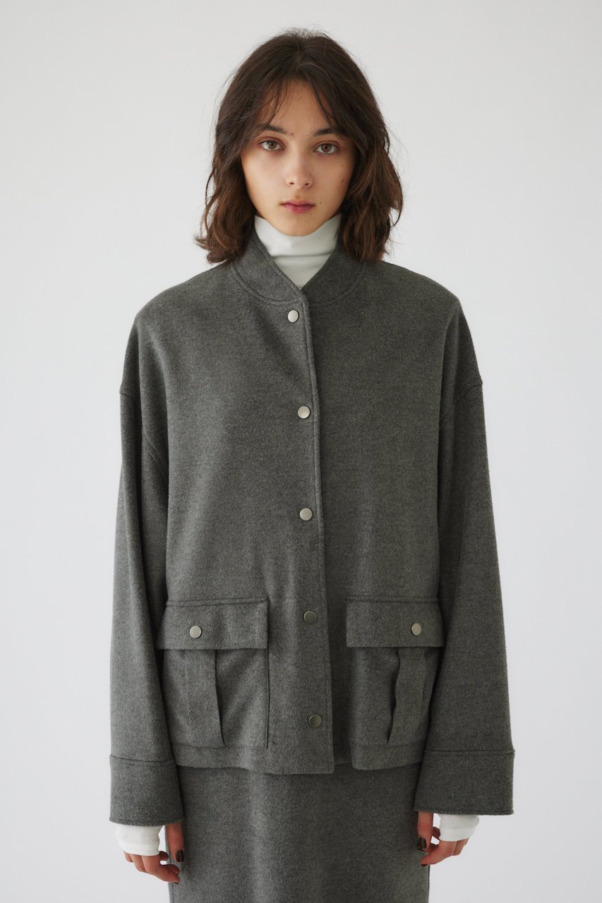 【リムアーク/RIM.ARK】のSoft felt oversized JK/ジャケット インテリア・キッズ・メンズ・レディースファッション・服の通販 founy(ファニー) 　ファッション　Fashion　レディースファッション　Fashion for Women　アウター　Coat / Outerwear Collection　レディースジャケット・軽アウター　Jackets　ジャケット　Jacket, Outerwear　スタイリッシュ　Stylish, Fashionable　ドット　Polka Dot, Dot Pattern　フラット　Flat, Flat Shoes　エレガント 上品　Elegant　グレー|ID: prp329100004124698 ipo3291000000034969831