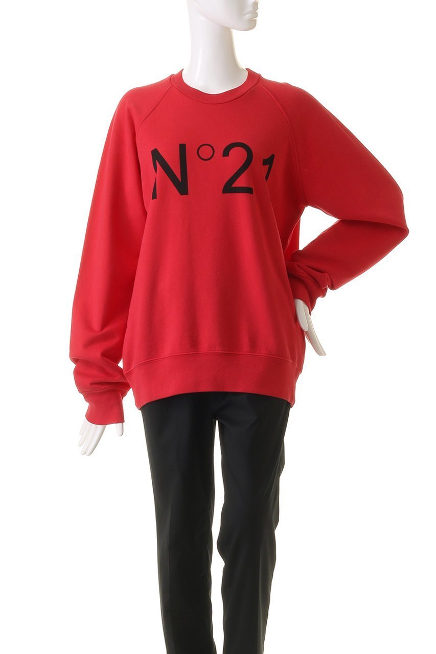 【ヌメロ ヴェントゥーノ/N°21】のロゴプルオーバー 人気、トレンドファッション・服の通販 founy(ファニー) 　ファッション　Fashion　レディースファッション　WOMEN　トップス・カットソー　Tops/Tshirt　シャツ/ブラウス　Shirts/Blouses　ロング / Tシャツ　T-Shirts　プルオーバー　Pullover　カットソー　Cut and Sewn　スリーブ　Sleeve　センター　Center　デニム　Denim　フロント　Front　ロング　Long　other-2|ID: prp329100004124729 ipo3291000000031407756
