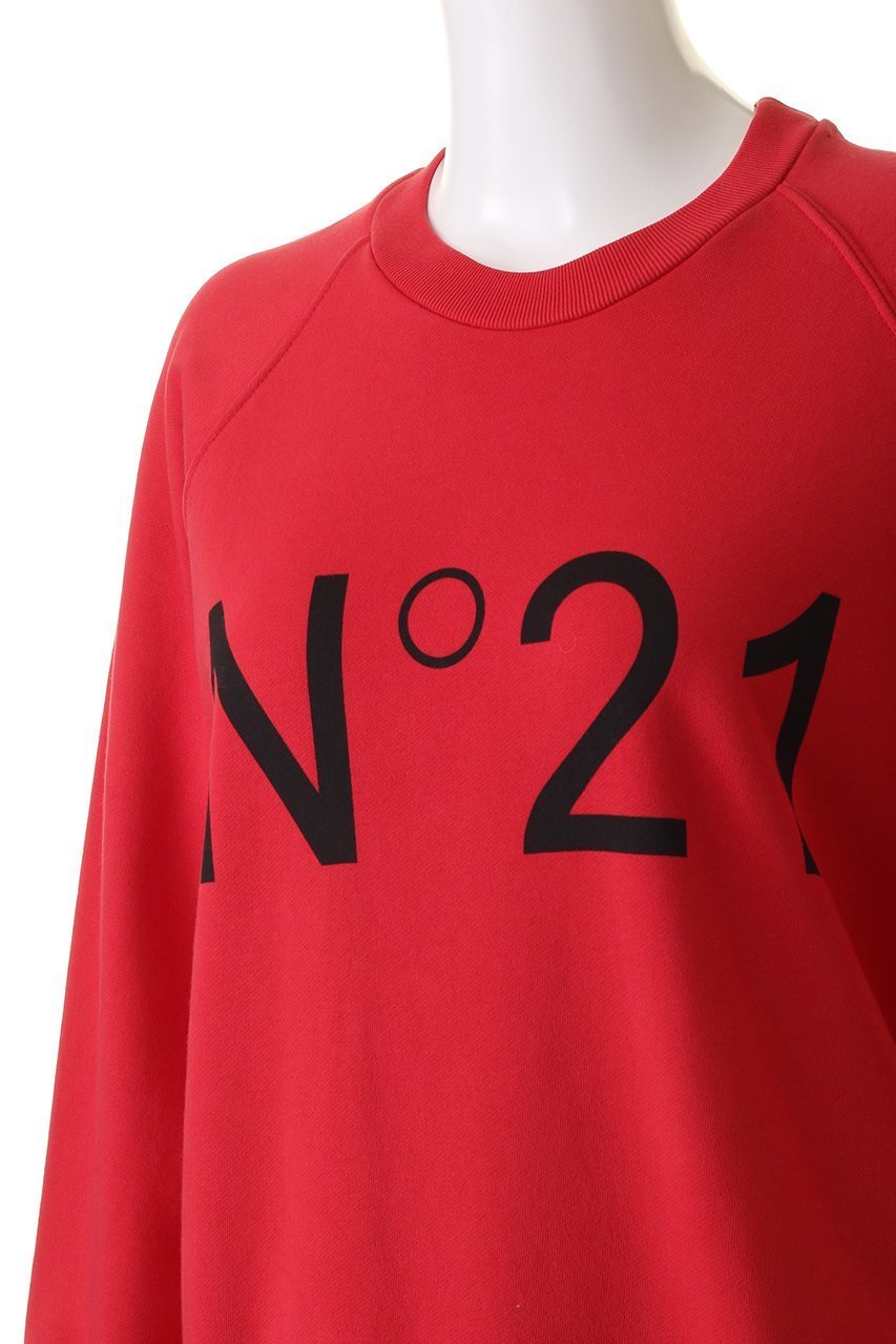 【ヌメロ ヴェントゥーノ/N°21】のロゴプルオーバー 人気、トレンドファッション・服の通販 founy(ファニー) 　ファッション　Fashion　レディースファッション　WOMEN　トップス・カットソー　Tops/Tshirt　シャツ/ブラウス　Shirts/Blouses　ロング / Tシャツ　T-Shirts　プルオーバー　Pullover　カットソー　Cut and Sewn　スリーブ　Sleeve　センター　Center　デニム　Denim　フロント　Front　ロング　Long　other-5|ID: prp329100004124729 ipo3291000000031407762