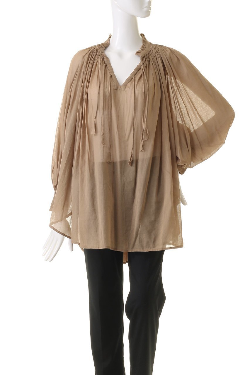 【プレインピープル/PLAIN PEOPLE】の【The fabric of Freedom】コットンボイルブラウス 人気、トレンドファッション・服の通販 founy(ファニー) 　ファッション　Fashion　レディースファッション　Fashion for Women　トップス・カットソー　Cut & Sew Tops　シャツ・ブラウス・オフィスカジュアル　Elegant Blouses & Button-Ups　エアリー　Airy Texture　ギャザー　Gathered, Ruffled　スリーブ　Sleeve, Long Sleeve / Short Sleeve　デニム　Denim, Jeans Material　ロング　Long, Long-Length　other-2|ID: prp329100004126627 ipo3291000000032901629