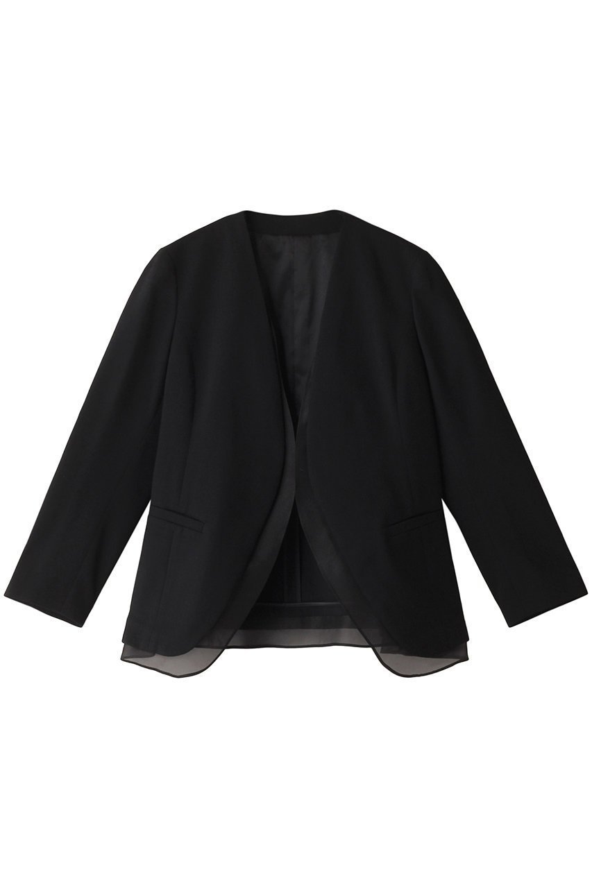 【エステータ/esteta】のウールダブルクロスオーガンジーレイヤードジャケット 人気、トレンドファッション・服の通販 founy(ファニー) 　ファッション　Fashion　レディースファッション　Fashion for Women　アウター　Coat / Outerwear Collection　レディースジャケット・軽アウター　Jackets　オケージョン　Occasion Wear　オーガンジー　Organza Fabric　ジャケット　Jacket, Outerwear　エレガント 上品　Elegant　 other-1|ID: prp329100004126662 ipo3291000000032942903