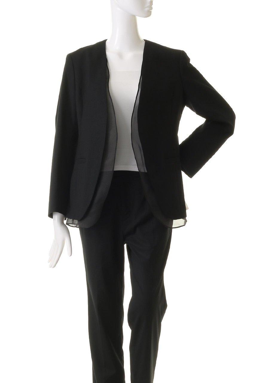 【エステータ/esteta】のウールダブルクロスオーガンジーレイヤードジャケット 人気、トレンドファッション・服の通販 founy(ファニー) 　ファッション　Fashion　レディースファッション　Fashion for Women　アウター　Coat / Outerwear Collection　レディースジャケット・軽アウター　Jackets　オケージョン　Occasion Wear　オーガンジー　Organza Fabric　ジャケット　Jacket, Outerwear　エレガント 上品　Elegant　other-2|ID: prp329100004126662 ipo3291000000032942916