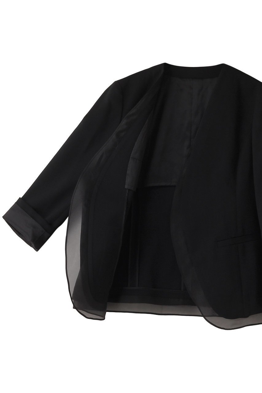 【エステータ/esteta】のウールダブルクロスオーガンジーレイヤードジャケット 人気、トレンドファッション・服の通販 founy(ファニー) 　ファッション　Fashion　レディースファッション　Fashion for Women　アウター　Coat / Outerwear Collection　レディースジャケット・軽アウター　Jackets　オケージョン　Occasion Wear　オーガンジー　Organza Fabric　ジャケット　Jacket, Outerwear　エレガント 上品　Elegant　other-6|ID: prp329100004126662 ipo3291000000032942940