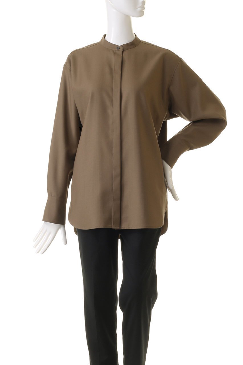 【エステータ/esteta】のウールツイルバンドカラーシャツ 人気、トレンドファッション・服の通販 founy(ファニー) 　ファッション　Fashion　レディースファッション　WOMEN　トップス・カットソー　Tops/Tshirt　シャツ/ブラウス　Shirts/Blouses　スリーブ　Sleeve　ベーシック　Basic　ロング　Long　エレガント 上品　Elegant　other-2|ID: prp329100004126663 ipo3291000000031407239