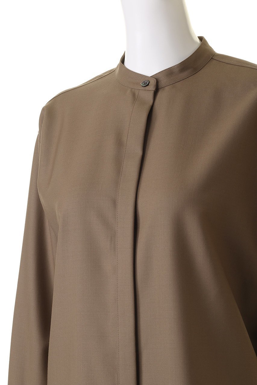 【エステータ/esteta】のウールツイルバンドカラーシャツ 人気、トレンドファッション・服の通販 founy(ファニー) 　ファッション　Fashion　レディースファッション　WOMEN　トップス・カットソー　Tops/Tshirt　シャツ/ブラウス　Shirts/Blouses　スリーブ　Sleeve　ベーシック　Basic　ロング　Long　エレガント 上品　Elegant　other-5|ID: prp329100004126663 ipo3291000000031407245