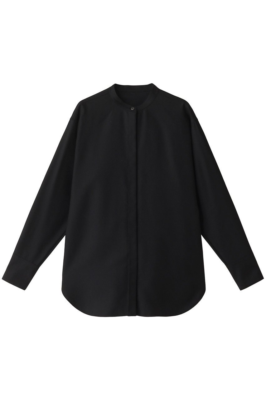 【エステータ/esteta】のウールツイルバンドカラーシャツ 人気、トレンドファッション・服の通販 founy(ファニー) 　ファッション　Fashion　レディースファッション　Fashion for Women　トップス・カットソー　Cut & Sew Tops　シャツ・ブラウス・オフィスカジュアル　Elegant Blouses & Button-Ups　スリーブ　Sleeve, Long Sleeve / Short Sleeve　ベーシック　Basic, Essential　ロング　Long, Long-Length　エレガント 上品　Elegant　 other-1|ID: prp329100004126663 ipo3291000000032901545