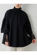 【ウィムガゼット/Whim Gazette】のレースギャザーブラウス 人気、トレンドファッション・服の通販 founy(ファニー) ファッション Fashion レディースファッション WOMEN トップス・カットソー Tops/Tshirt シャツ/ブラウス Shirts/Blouses インナー Inner エレガント 上品 Elegant ヴィンテージ Vintage ギャザー Gather ジャケット Jacket スリーブ Sleeve チュール Tulle ドッキング Docking レース Race ロング Long 再入荷 Restock/Back In Stock/Re Arrival おすすめ Recommend 日本製 Made In Japan thumbnail ブラック|ID: prp329100004131670 ipo3291000000028259334